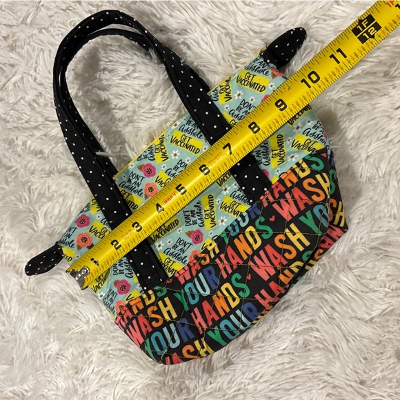 Handmade Quilted Vaccinated Small Tote Bag Purse - Picture 6 of 10
